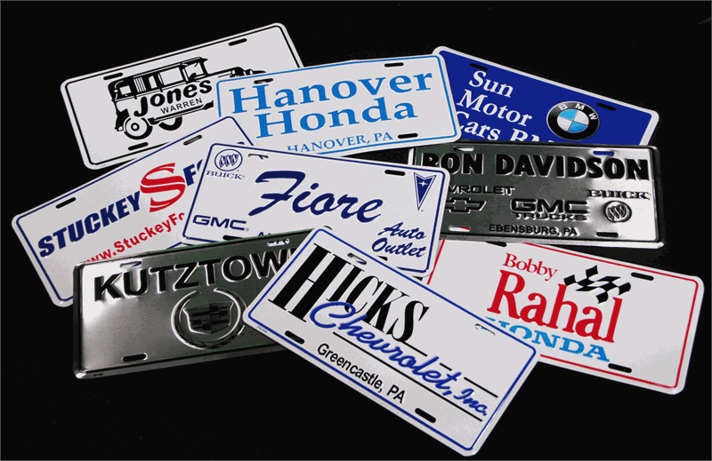 Stunning raised copy aluminum license plates.