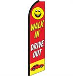 11.5' Red Swooper Feather Flutter Flag – Walk In Drive Out Dealership Banner